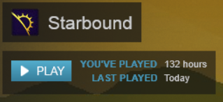 starbound stats - you've played 132 hours